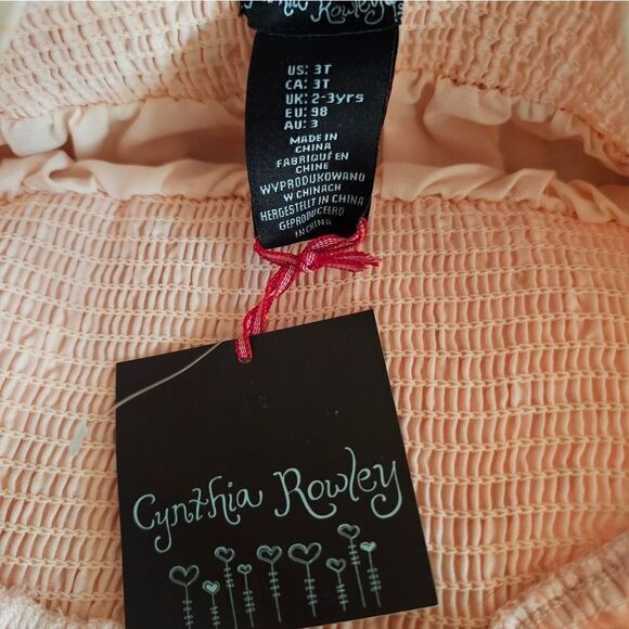 CYNTHIA ROWLEY APRICOT PRINT DRESS - Picture 3 of 5